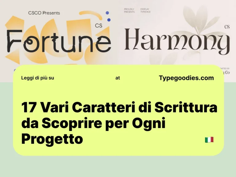 f -17 Vari Caratteri di Scrittura da Scoprire per Ogni Progetto